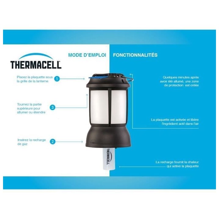 Appareil Anti-Moustiques & Moustiques Tigre sans fil - Lanterne Noire