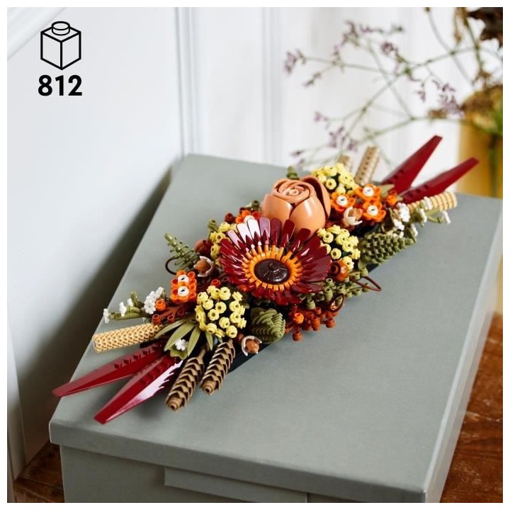 LEGO Icons 10314 Le Centre de Table Fleurs Séchées, Plantes Artifici