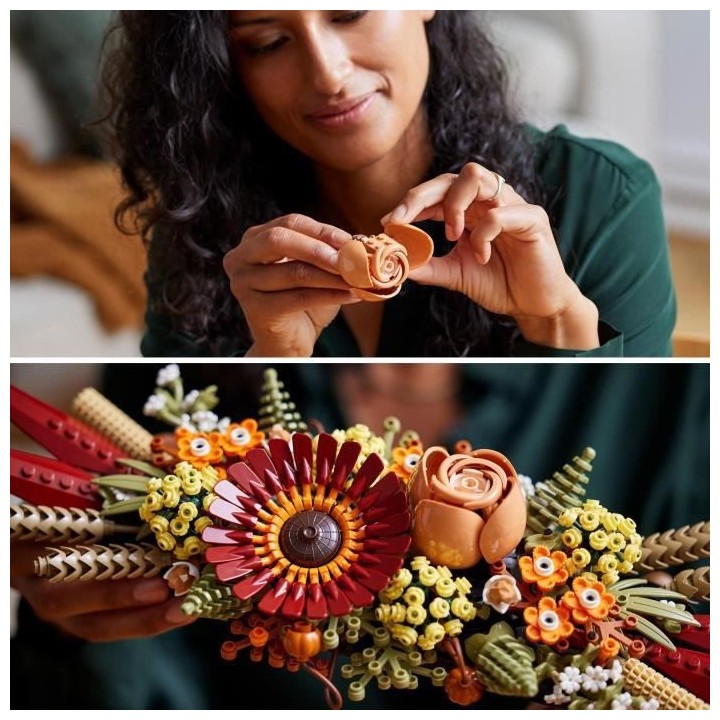 LEGO Icons 10314 Le Centre de Table Fleurs Séchées, Plantes Artifici