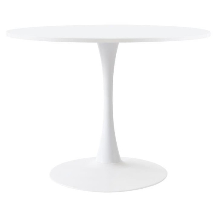 Table ronde TULIPA - MDF laqué blanc - Diam 100 cm