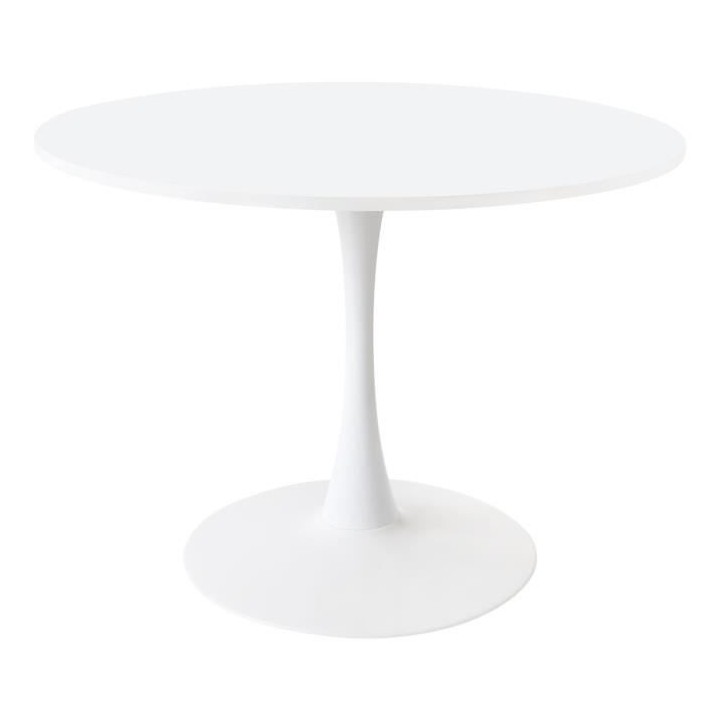 Table ronde TULIPA - MDF laqué blanc - Diam 100 cm