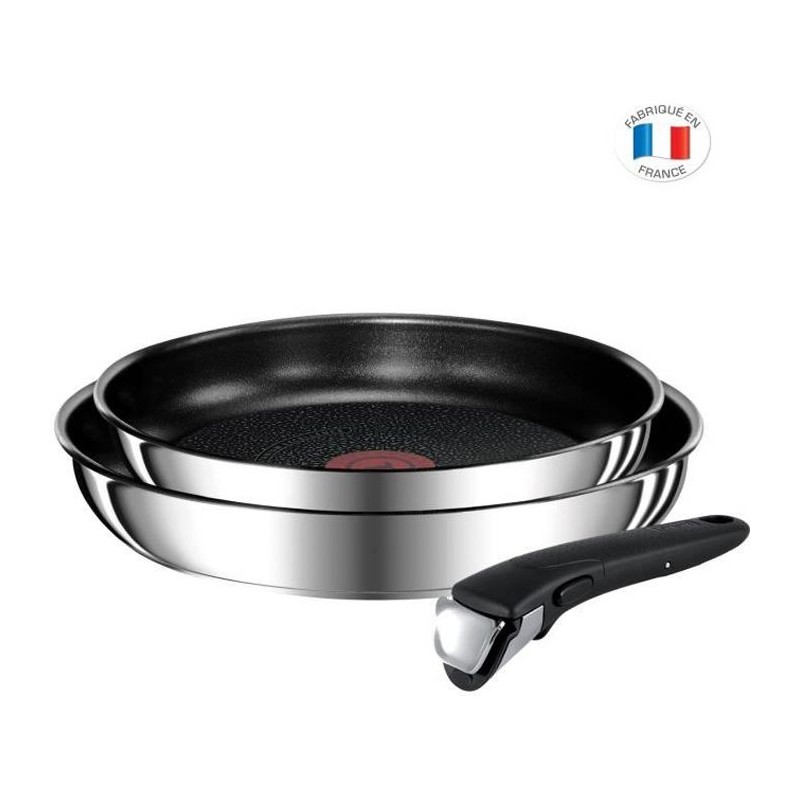 TEFAL L9409002 Ingenio Préférence Lot de 2 poeles 22/26 cm, Induction, Antiadhésives, Poignée amovible brevetée, Fabriqué