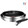 TEFAL L9409002 Ingenio Préférence Lot de 2 poeles 22/26 cm, Induction, Antiadhésives, Poignée amovible brevetée, Fabriqué