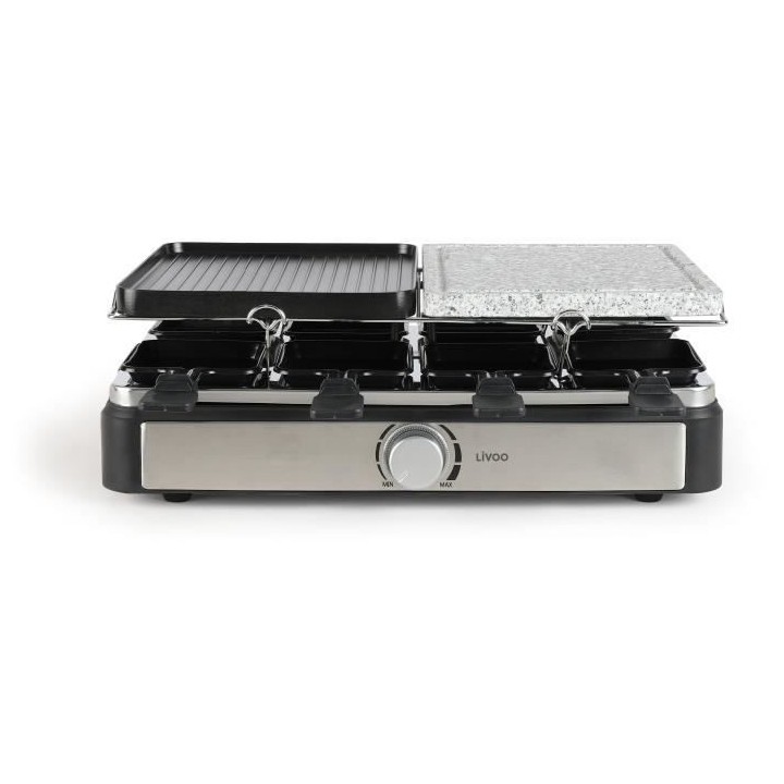 Appareil a raclette LIVOO - 8 personnes - plateaux amovibles en pierre