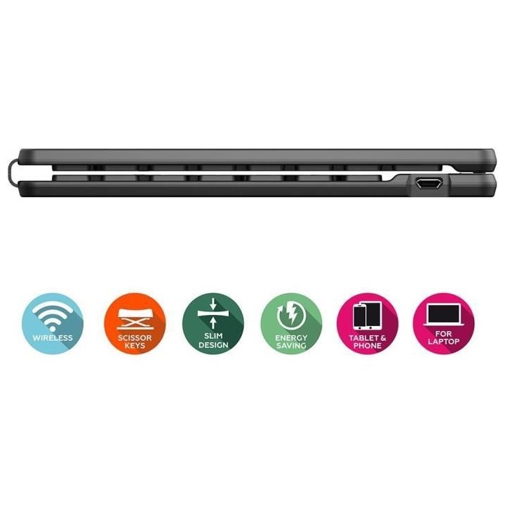 Clavier bluetooth pliable - MOBILITY - Noir - Azerty