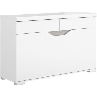 Buffet BE ALIVE - Blanc brillant - style contemporain - 3 portes 2 tir