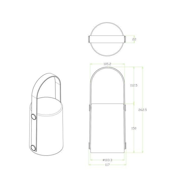 GALIX Lanterne portative rechargeable par câble USB