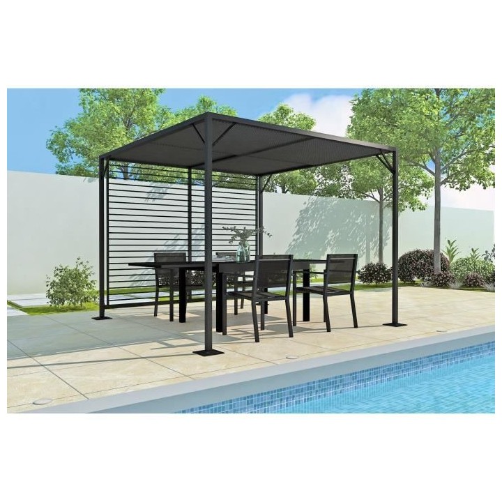 Pergola a toit coulissant avec une structure en aluminium et acier - 2