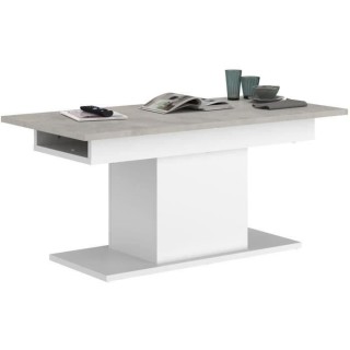 Table basse rectangulaire - Décor blanc - Style contemporain - 120/15