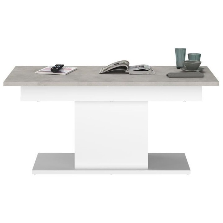 Table basse rectangulaire - Décor blanc - Style contemporain - 120/15