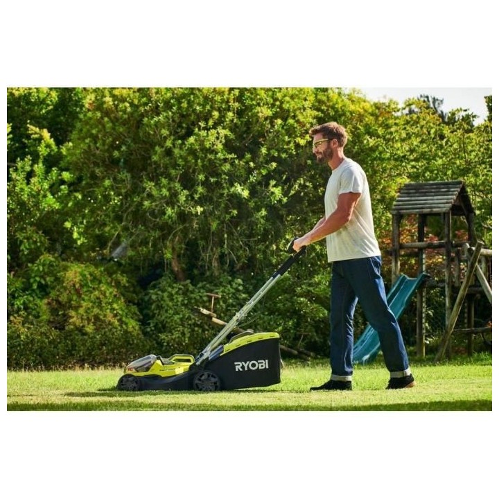 Tondeuse hybride RYOBI 36V LithiumPlus coupe 37cm - 2 batteries 5,0 Ah