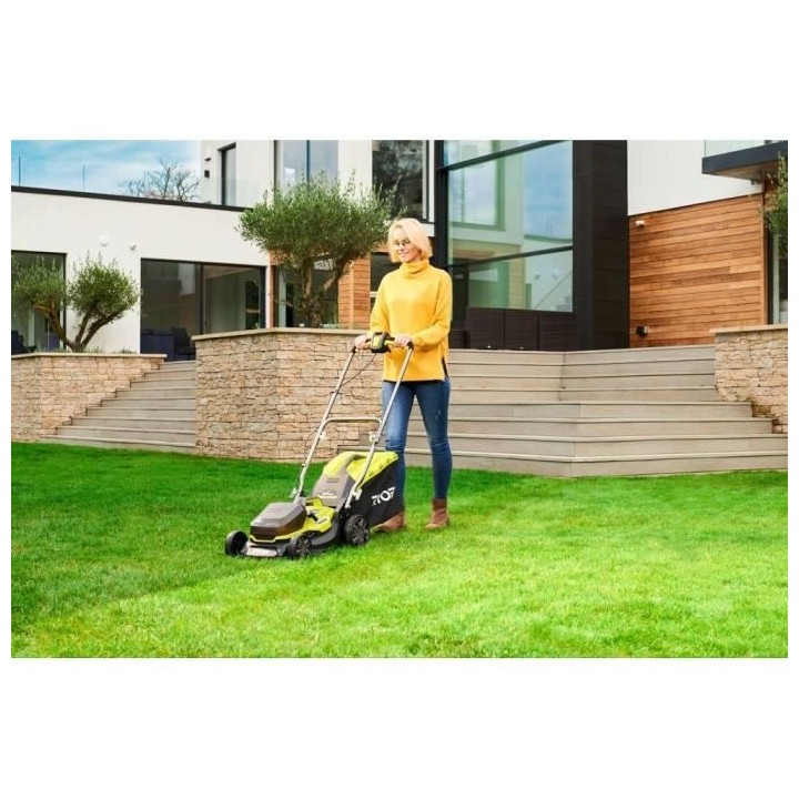 Tondeuse hybride RYOBI 36V LithiumPlus coupe 37cm - 2 batteries 5,0 Ah