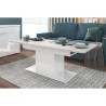 Table basse rectangulaire - Décor blanc - Style contemporain - 120/154 x 54.5 x 60 cm - Extensible - Be alive