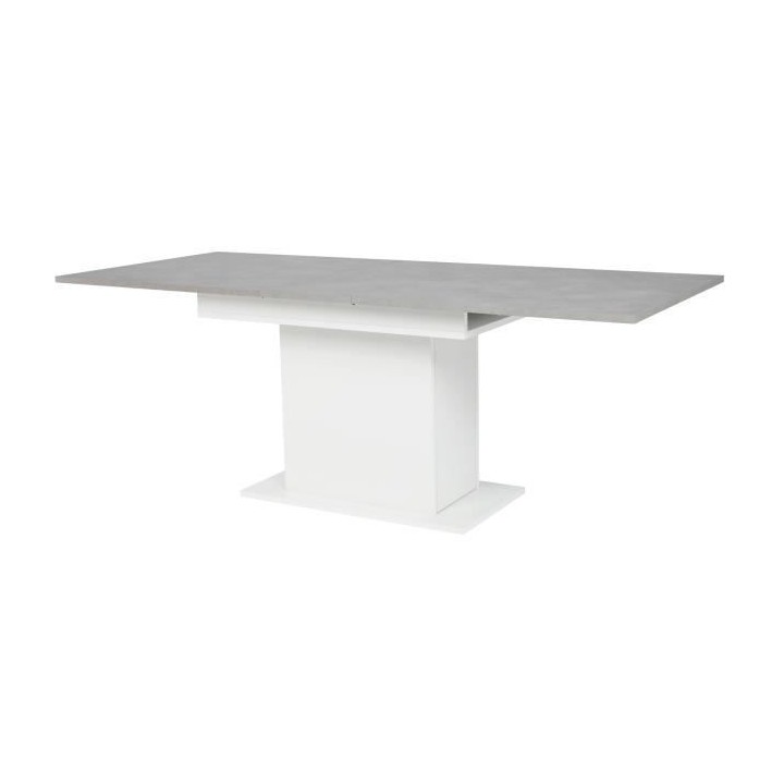 Table a manger extensible BE ALIVE - avec rangement - Décor béton et