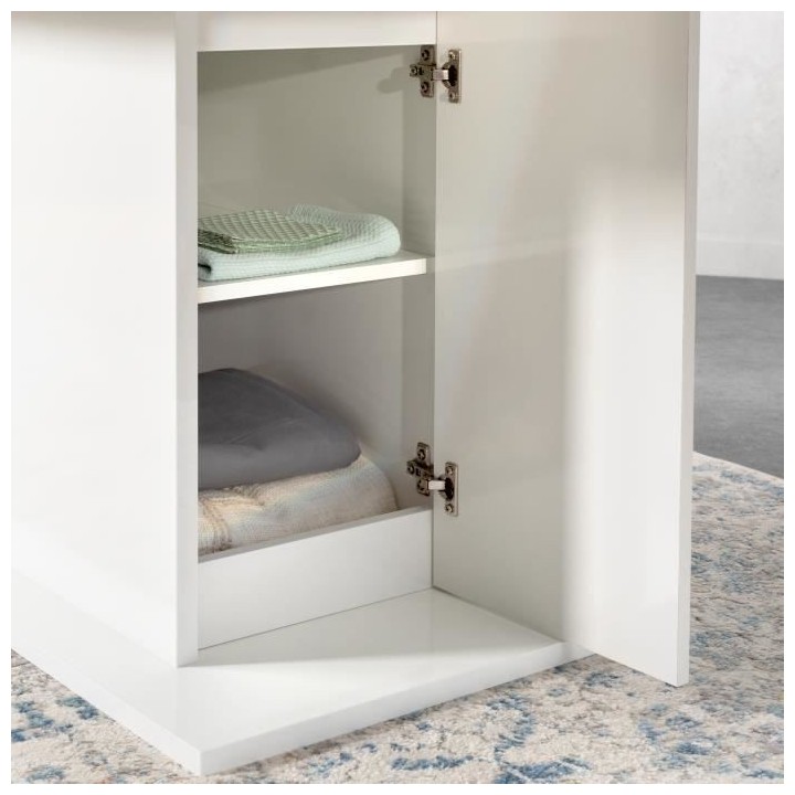 Table a manger extensible BE ALIVE - avec rangement - Décor béton et