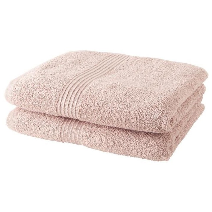 Lot de 2 serviettes de toilette TODAY 50x90 cm 100% Coton - Rose des s