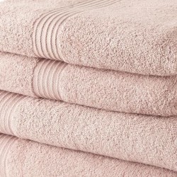 2 Serviettes de toilette TODAY 50x90 + 2 Draps de bain 70x130 cm 100% Coton - Roses des sables