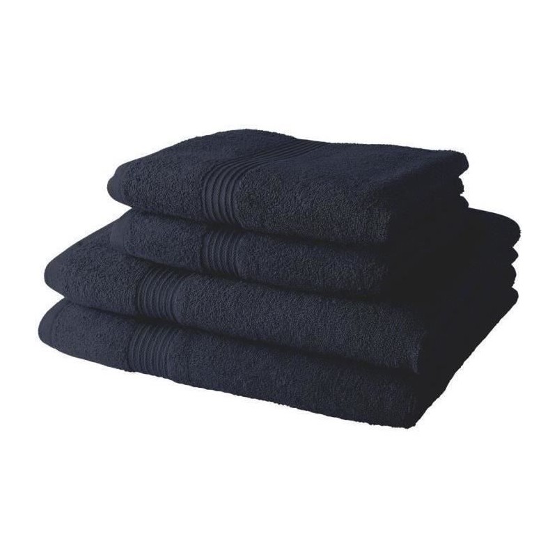 2 Serviettes de bain TODAY 50x90 + 2 Draps de bain 70x130 cm 100% Coton - Navy