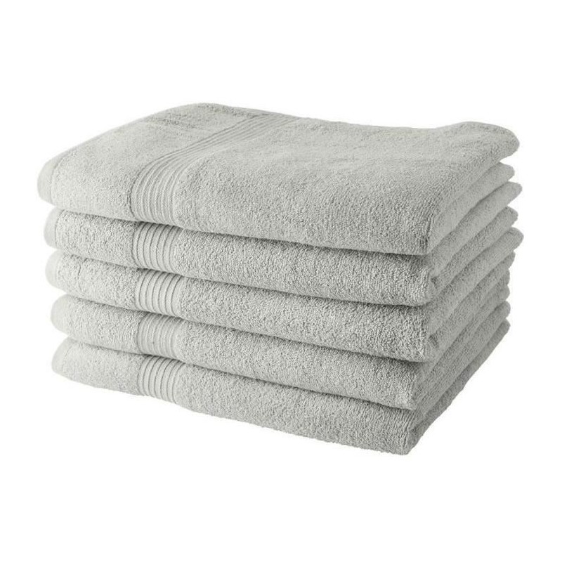 Lot de 5 Draps de Bain TODAY 70x130 cm 100% Coton - Craie