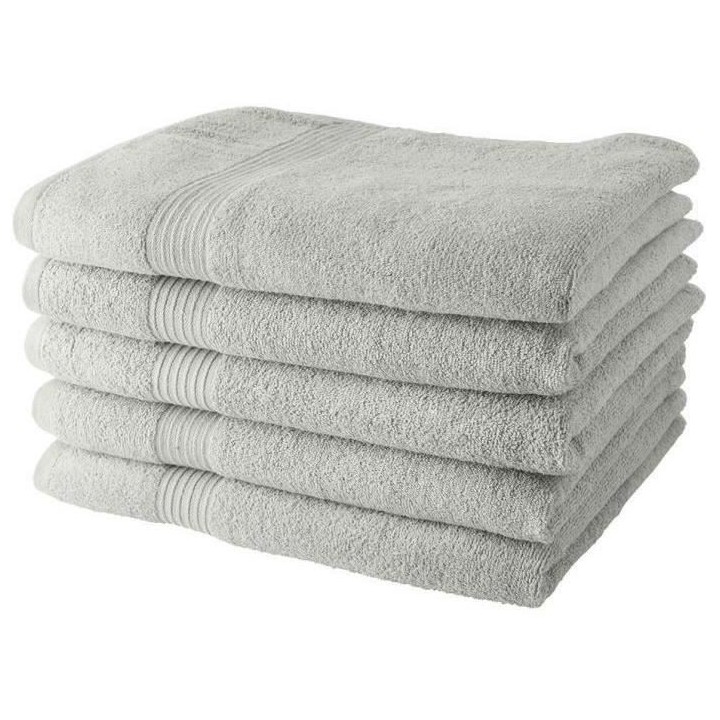 Lot de 5 Draps de Bain TODAY 70x130 cm 100% Coton - Craie