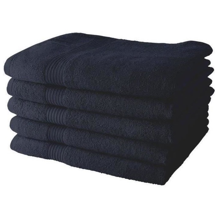 Lot de 5 Draps de Bain TODAY 70x130 cm 100% Coton - Navy