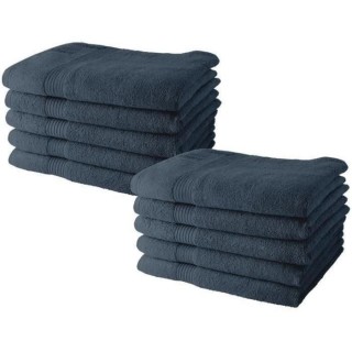 Lot de 10 serviettes de Toilette TODAY 50x90 cm 100% Coton - Denim