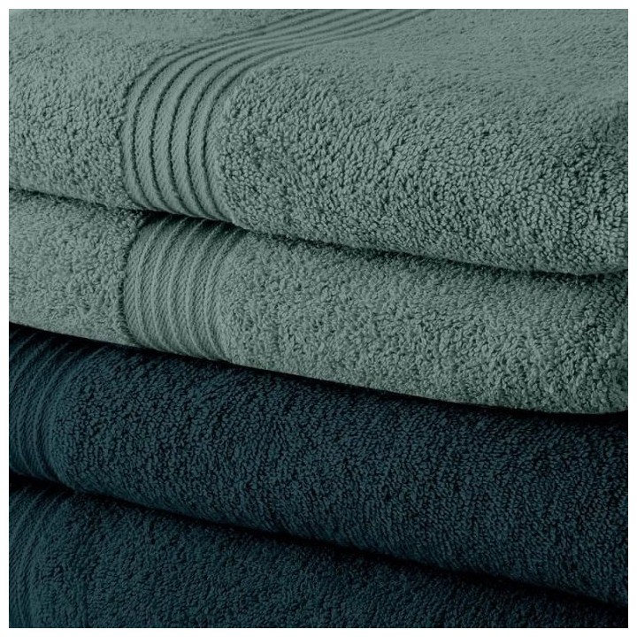 Lot de 10 serviettes de Toilette TODAY 50x90 cm 100% Coton - 5 paon +