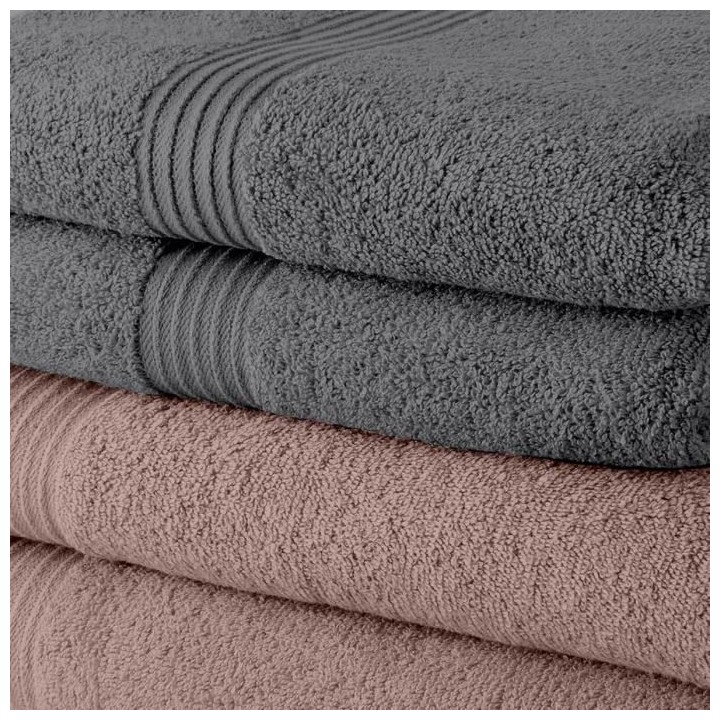 Lot de 10 serviettes de Toilette TODAY 50x90 cm 100% Coton - 5 roses d