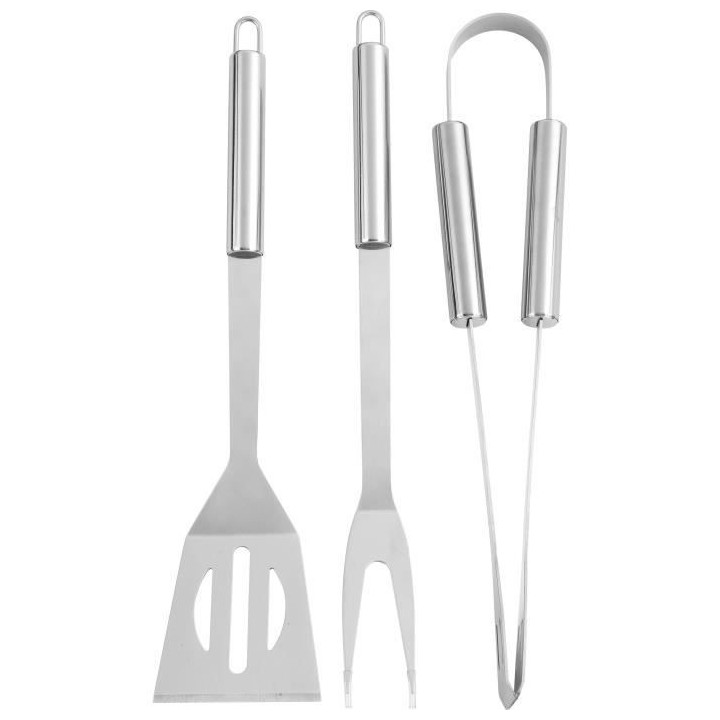 Valisette 3 ustensiles en acier inoxydable pour barbecue ou plancha (S