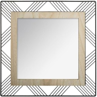 Miroir carré en métal MDF joe - 45 x 454 cm - Noir