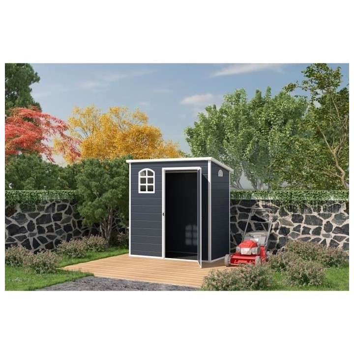 Abri de jardin en acier 2,12 m² - Plancher inclus - Gris foncé