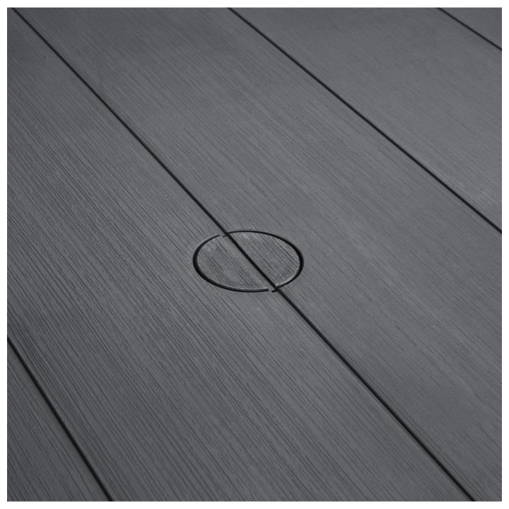 Table de jardin - rectangulaire - gris graphite - en résine finition