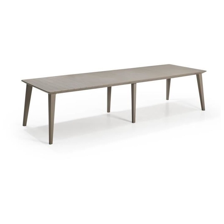 Table de jardin - rectangulaire 320 cm - cappuccino - en résine - 8 a