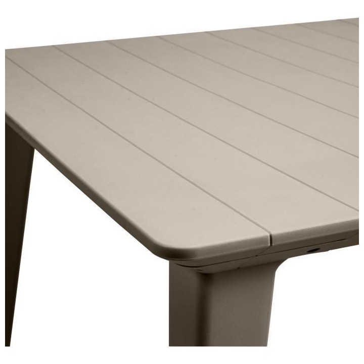 Table de jardin - rectangulaire 320 cm - cappuccino - en résine - 8 a