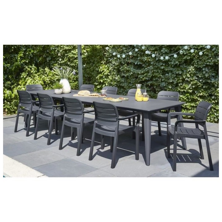 Table Design contemporain 320 cm Graphite - ALLIBERT BY KETER - 8 a 10