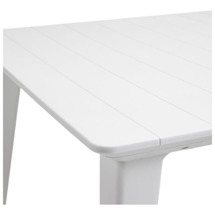 Table de jardin - rectangulaire - blanc - en résine - 8 a 10 personne