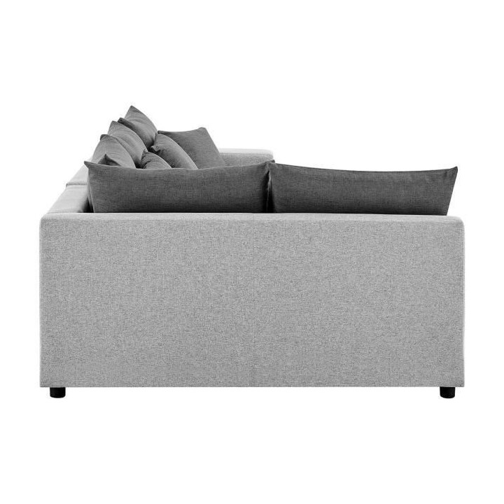 Canapé d'angle convertible gauche + coffre de rangement + 4 coussins