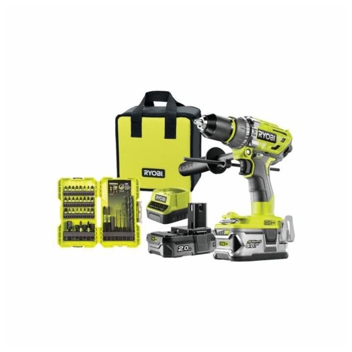 Perceuse a percussion BRUSHLESS 18V - 2 batteries 5 et 2 Ah, chargeur