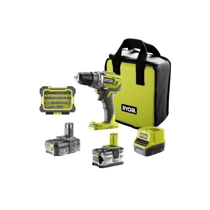 Perceuse-visseuse 18V - Livrée en sac avec 2 batteries 4 et 1,5 Ah +