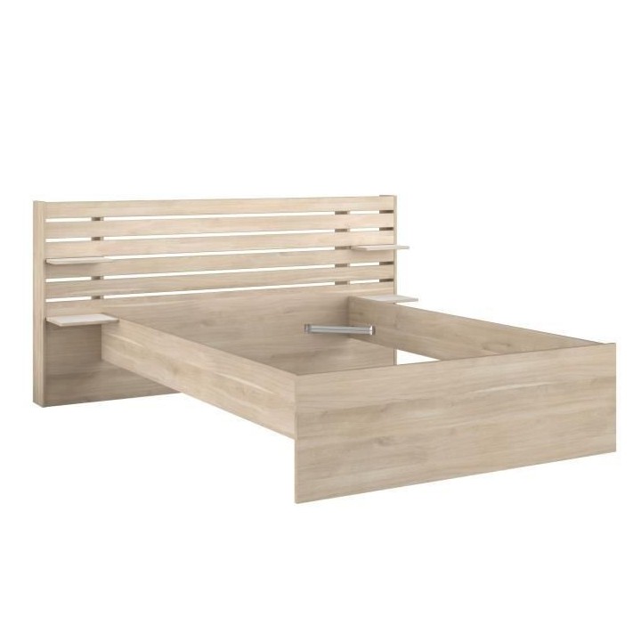 Lit adulte ESCALE 140x190/200 cm - Tete de lit + 2 tiroirs - Décor ch