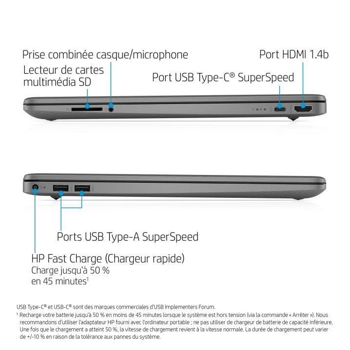 PC Portable HP 15s-fq2069nf - 15.6 FHD - Core i3-1125G4 - RAM 8Go - St