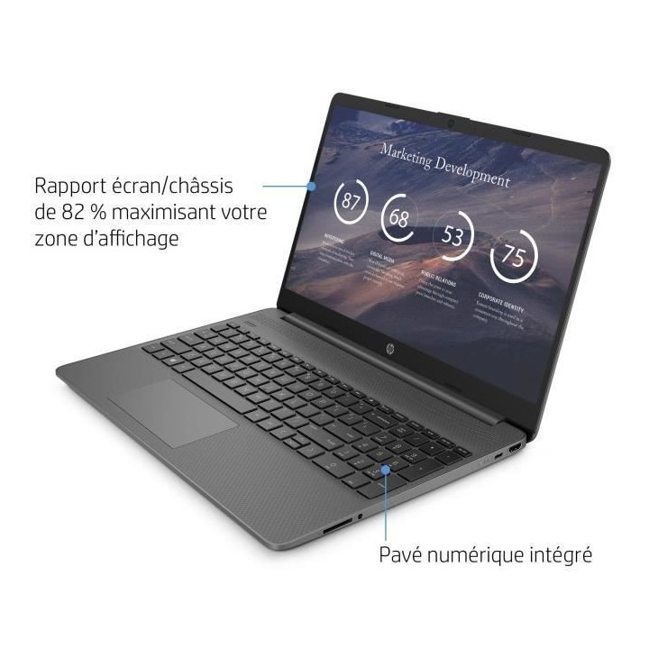 PC Portable HP 15s-fq2069nf - 15.6 FHD - Core i3-1125G4 - RAM 8Go - St