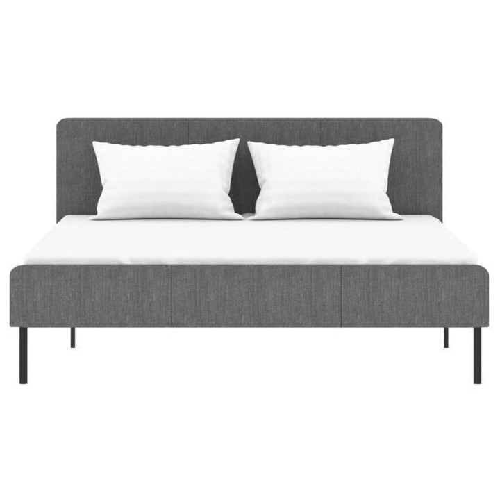 Lit adulte SIME - 160 x 200 cm - Sommier inclus - Gris