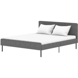 Lit adulte SIME - 160 x 200 cm - Sommier inclus - Gris