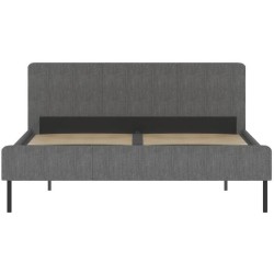 Lit adulte SIME - 160 x 200 cm - Sommier inclus - Gris