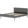 Lit adulte SIME - 160 x 200 cm - Sommier inclus - Gris