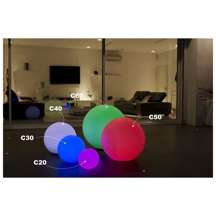LUMISKY Sphere Led sans fil télécommandable 30 cm - Multicolore