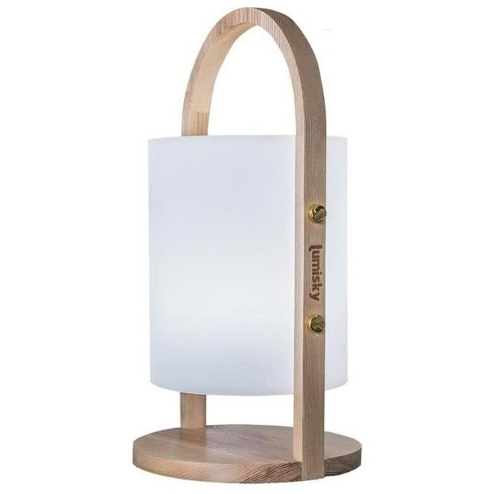 LUMISKY Lanterne sans fil LED Woody - H 37 cm - Blanc