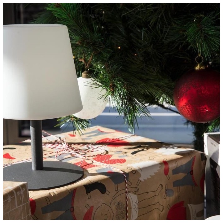 LUMISKY Lampe de table LED sans fil Standy Mini Rock - H 25 cm - Gris