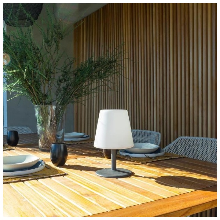 LUMISKY Lampe de table LED sans fil Standy Mini Rock - H 25 cm - Gris
